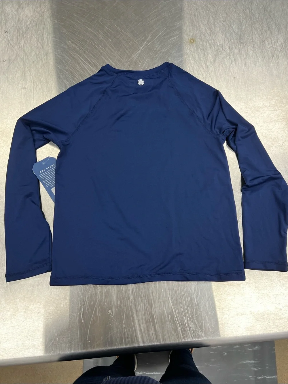 Life Is Good Kids 50 UPG Navy Performance Tee with White Logo XL